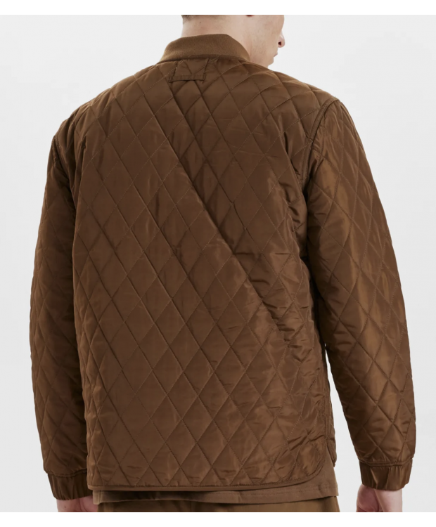 Resteröds quilted zip jakke i brun til herre billede 3