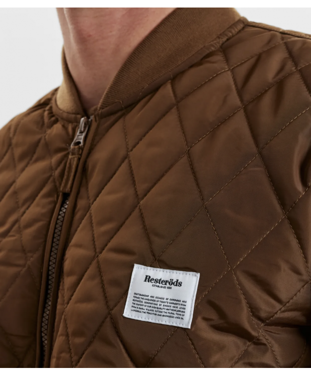 Resteröds quilted zip jakke i brun til herre billede 4
