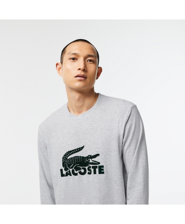 LACOSTE pyjamassæt i sort og grå til herre billede 5