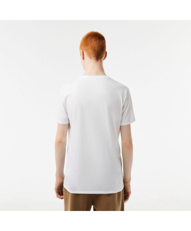 Lacoste Klassisk V-hals T-shirt i Hvid til Herre (Regular Fit) billede 4