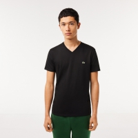 Lacoste Klassisk V-hals T-shirt i Sort til Herre (Regular Fit)