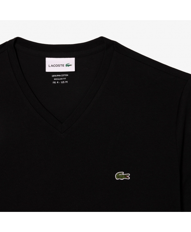 Lacoste Klassisk V-hals T-shirt i Sort til Herre (Regular Fit) billede 3