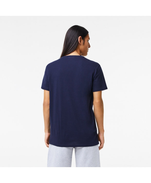 Lacoste Klassisk V-hals T-shirt i Navy til Herre (Regular Fit) billede 3