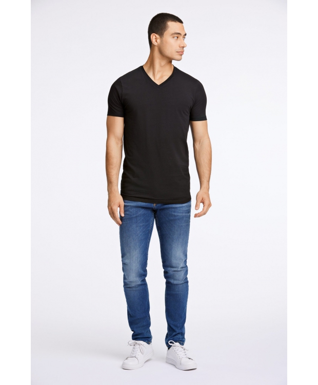Lindbergh T-shirt m. v-hals i sort til herre billede 3