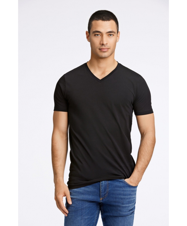 Lindbergh T-shirt m. v-hals i sort til herre billede 4