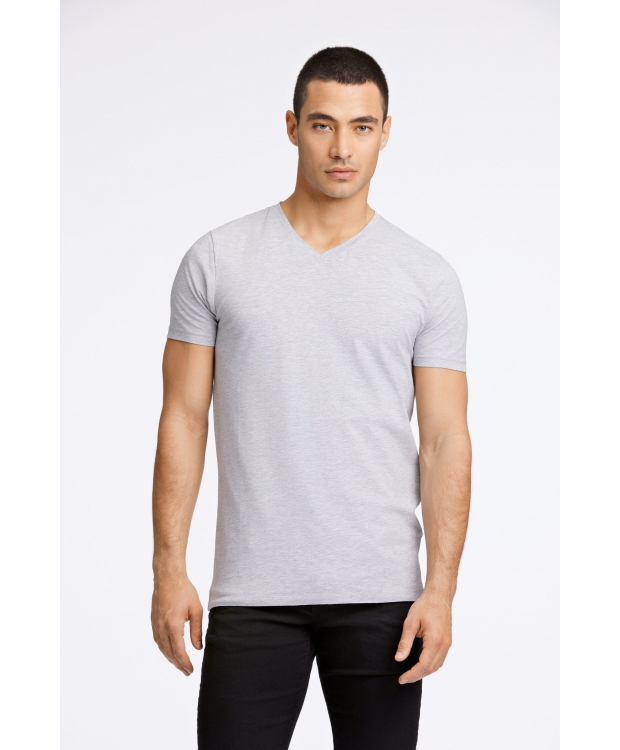 Lindbergh T-shirt m. v-hals i grå til herre billede 5