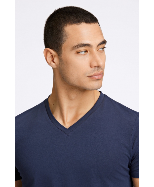Lindbergh T-shirt m. v-hals i navy til herre billede 3