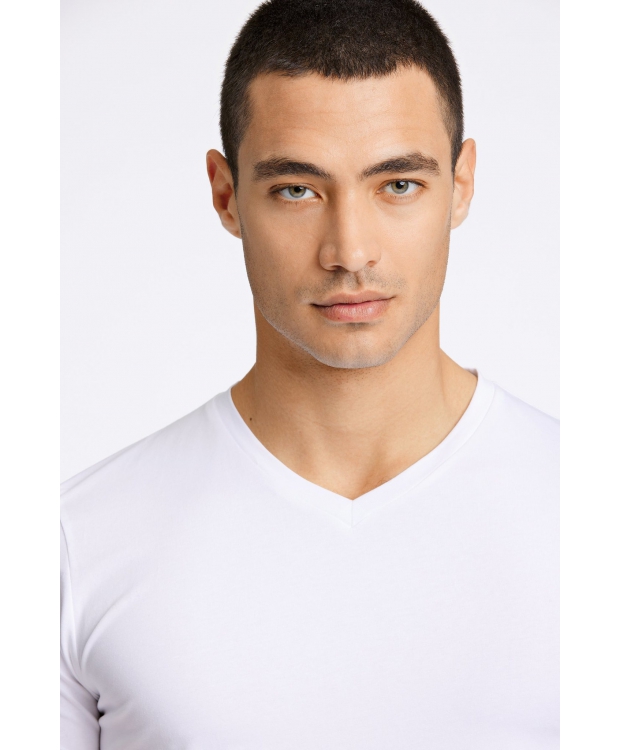 Lindbergh T-shirt m. v-hals i hvid til herre billede 4