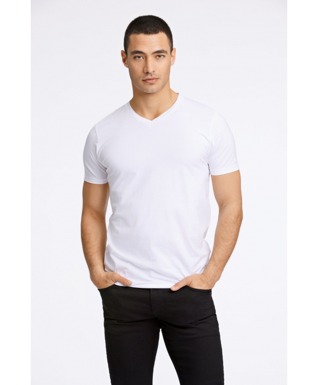 Lindbergh T-shirt m. v-hals i hvid til herre billede 5