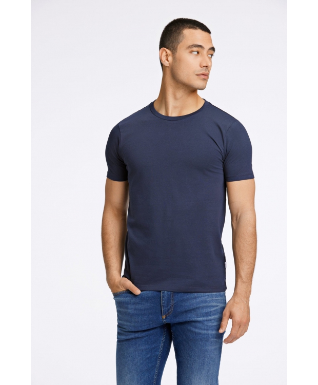 Lindbergh T-shirt m. rund-hals i navy til herre billede 5