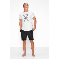 JBS of Denmark FSC-bambus t-shirt med print i hvid til herre