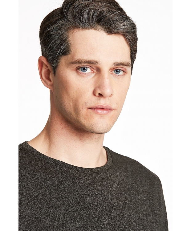 Lindbergh T-shirt i sort / deep black mix til herre billede 4