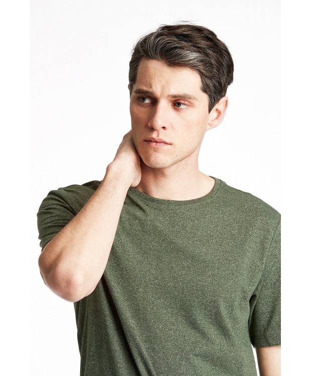 Lindbergh T-shirt i grøn / dusty army mix til herre billede 3