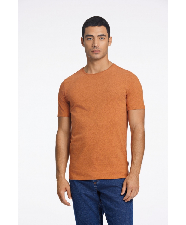 Lindbergh T-shirt i orange / dk burnt orange mix til herre billede 4