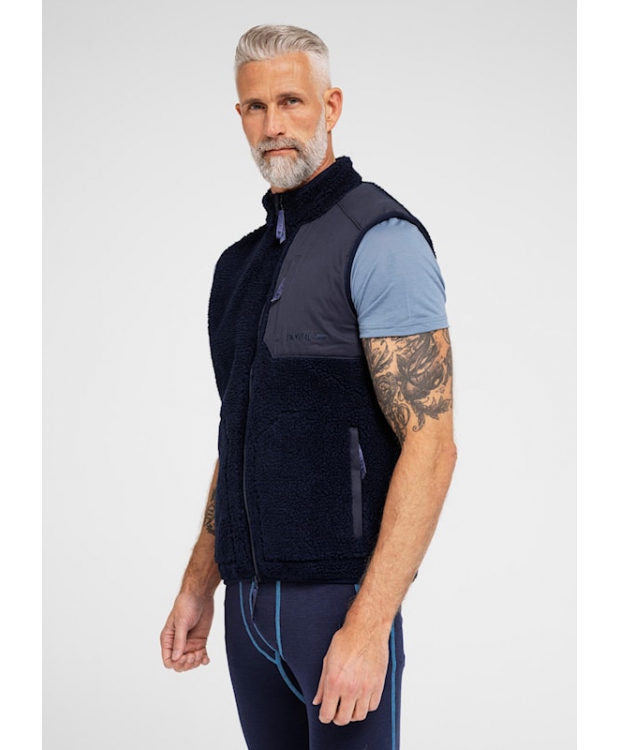 Dovre Teddy-vest i navy til herre billede 3