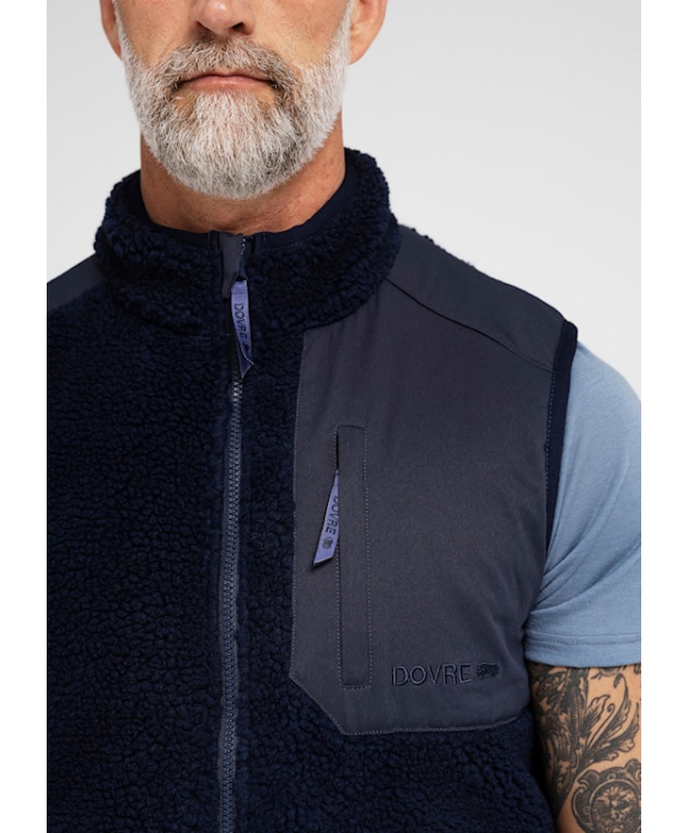 Dovre Teddy-vest i navy til herre billede 4