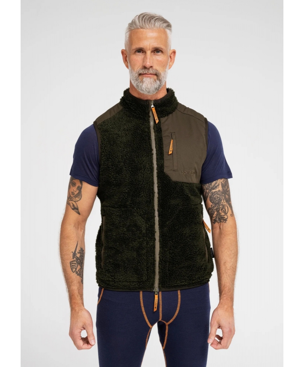 Dovre Teddy-vest i grøn til herre