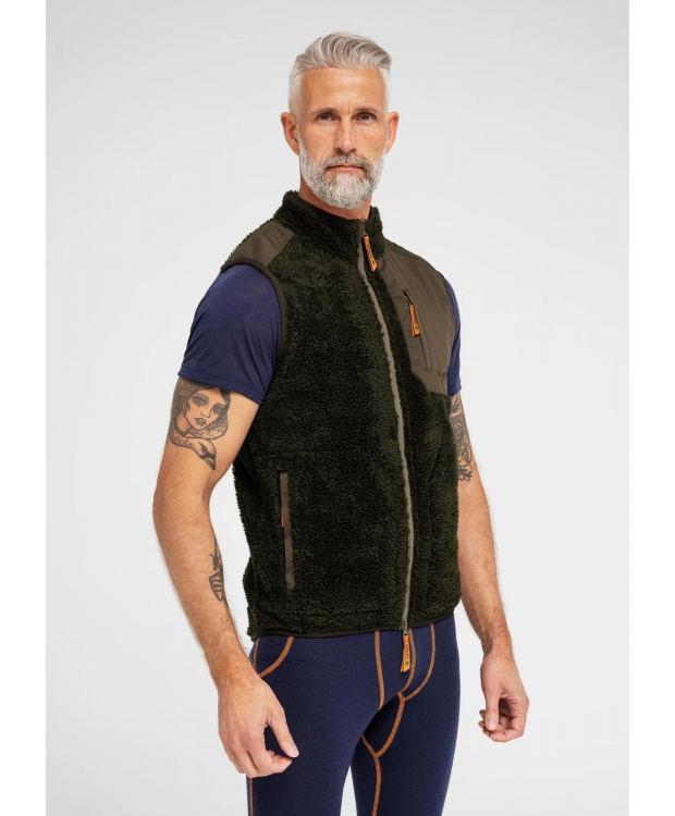 Dovre Teddy-vest i grøn til herre billede 3