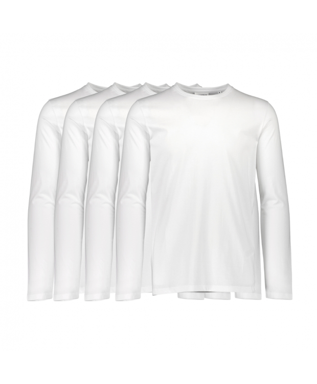 Lindbergh White hvid 3-pak langærmede T-shirts til herre