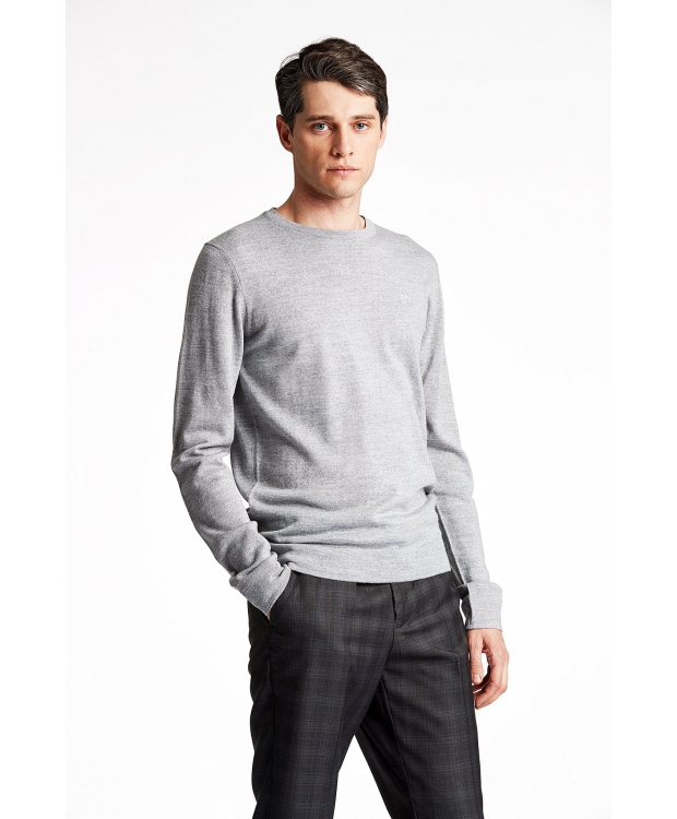 Lindbergh striktrøje i grå / lt grey mix til herre billede 3