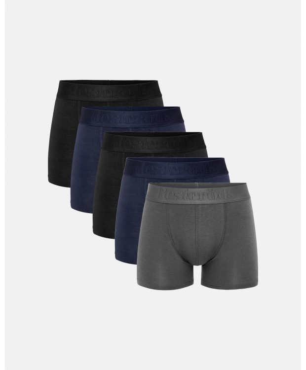 RESTERÖDS 5-pak bambus tights i mørke nuancer til herre