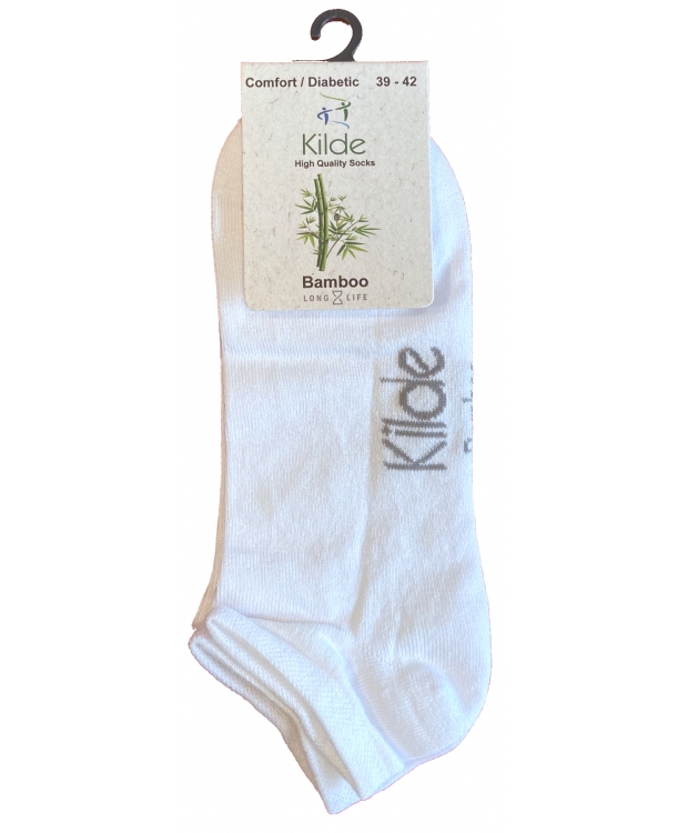 Kilde® 3pak Comfort & Diabetes “Low Cut” Bambus strømper i hvid. Unisex