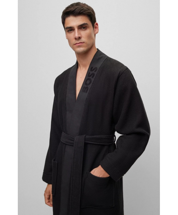 BOSS Waffle kimono i sort til herre billede 4
