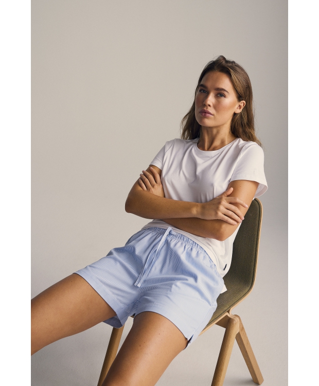 JBS of Denmark Women bambus pyjamasshorts i blåstribet mønster til kvinder.