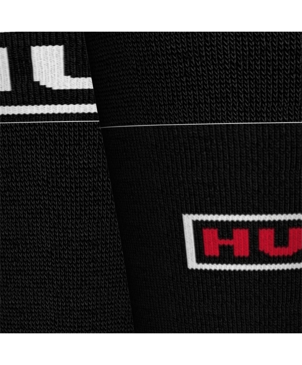 HUGO 2pak bomuldsstrømper i sort med logo til kvinder
