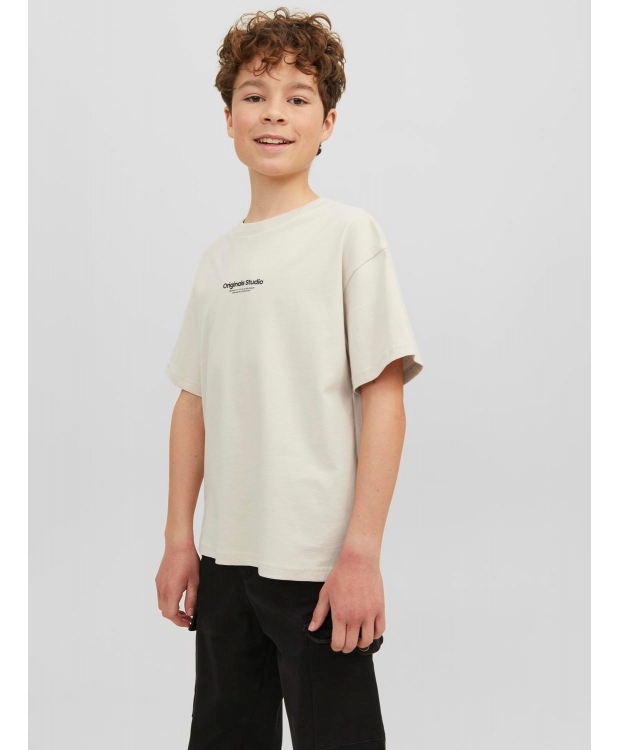 Jack & Jones Junior crew neck t-shirt i moonbeam til drenge billede 4