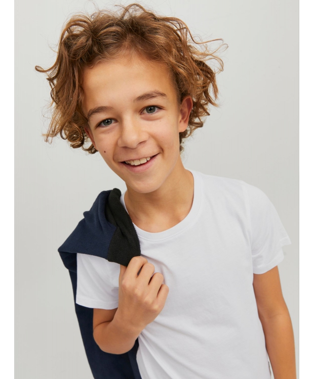Jack & Jones Junior O-neck t-shirt i hvid til drenge billede 4