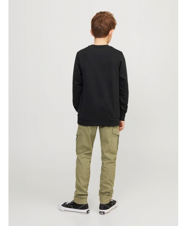 Jack & Jones Junior crew sweatshirt i sort til drenge billede 3