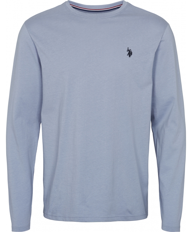 U.S POLO ASSN langærmet t-shirt i lyseblå til herre | Regular fit |