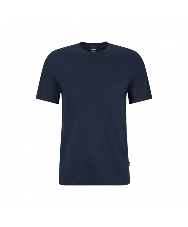 BOSS kortærmet merceriseret t-shirt i mørkeblå til herre| Slim fit|
