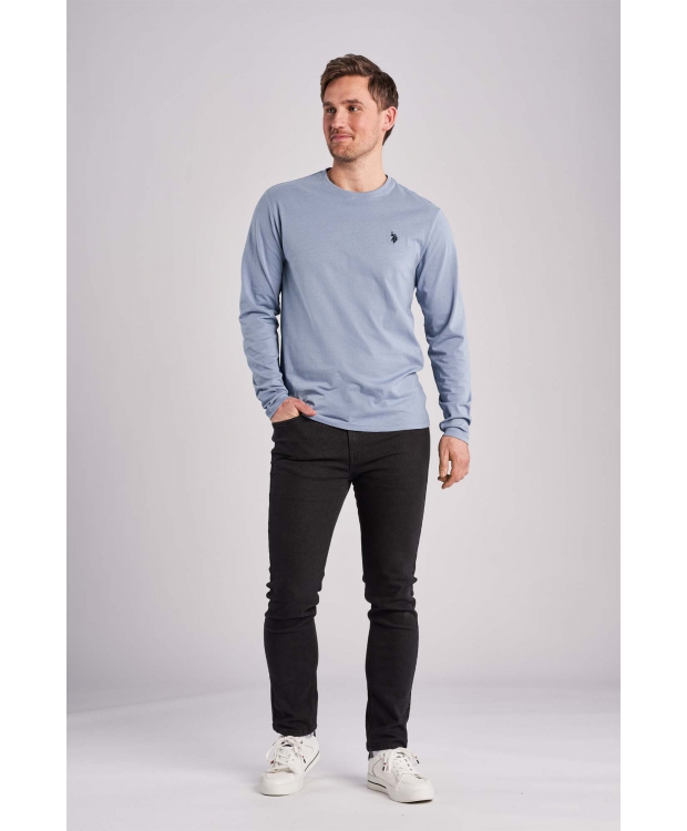 U.S POLO ASSN 3pak langærmet t-shirt i lyseblå til herre | Regular fit | billede 5