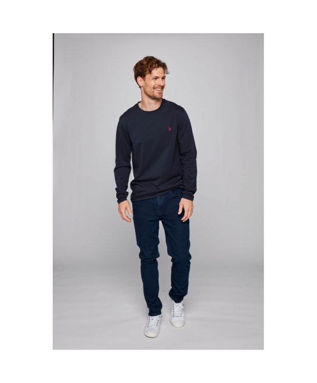 U.S POLO ASSN 3pak langærmet t-shirt i navy til herre | Regular fit | billede 4