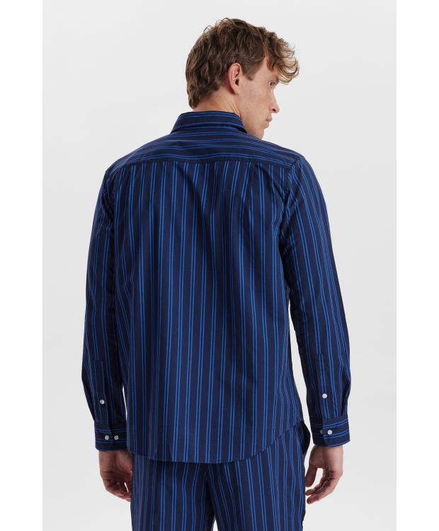 JBS Of Denmark Pyjamas skjorte i navy med stribet mønster, unisex