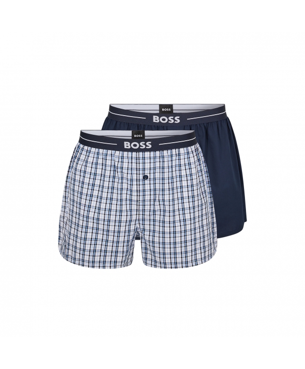 BOSS 2pak multifarvet pyjamasshorts m. logo til herre