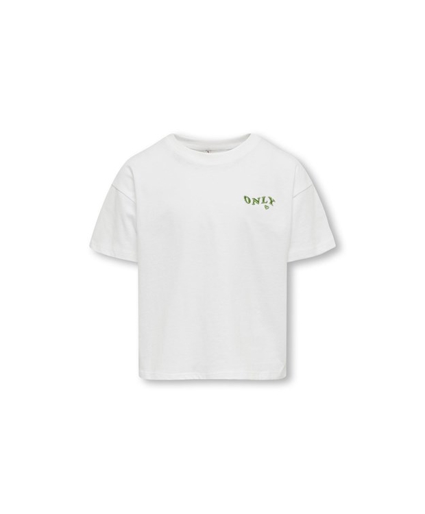 KIDS ONLY KOGMAIKEN Crop T-shirt i hvid til piger