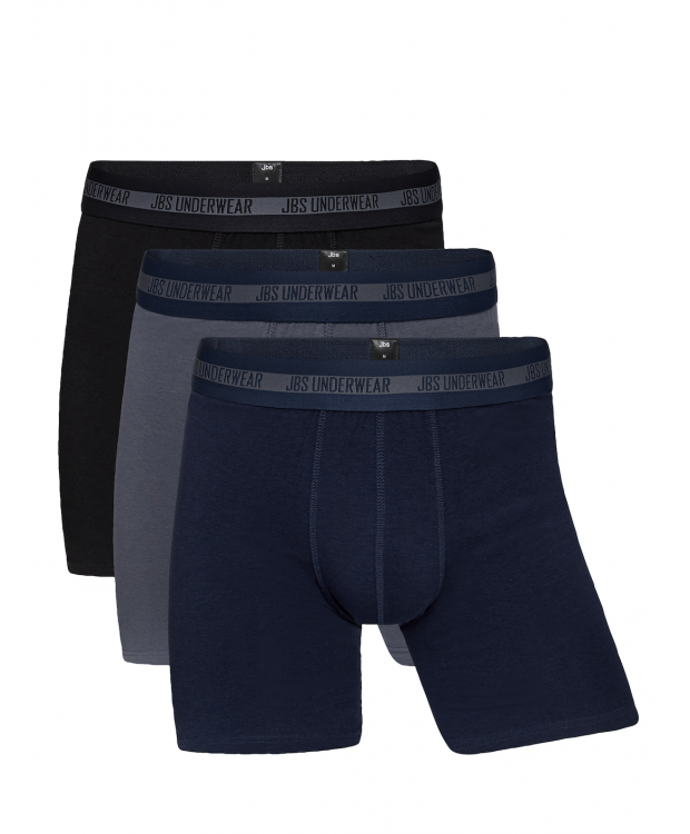 JBS 3-pak Bambus boxershorts long leg multifarvet til herre