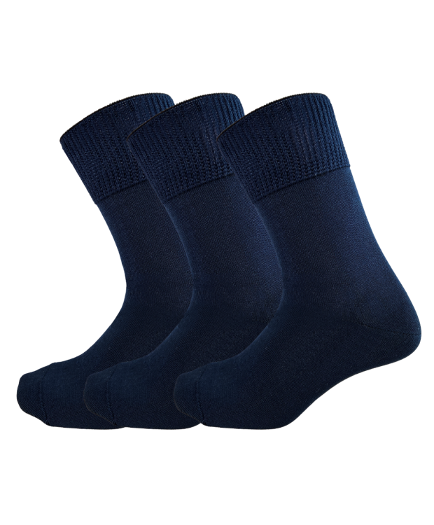 Kilde® Comfort & Diabetes, 3pak bomulds ankelstrømper i mørkeblå. Unisex
