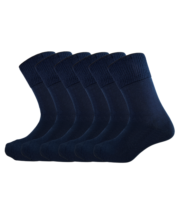 Kilde® Comfort & Diabetes, 6pak bomulds ankelstrømper i mørkeblå. Unisex