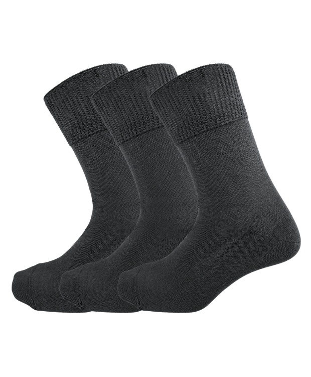 Kilde® Comfort & Diabetes, 3pak bomulds ankelstrømper i mørkegrå. Unisex