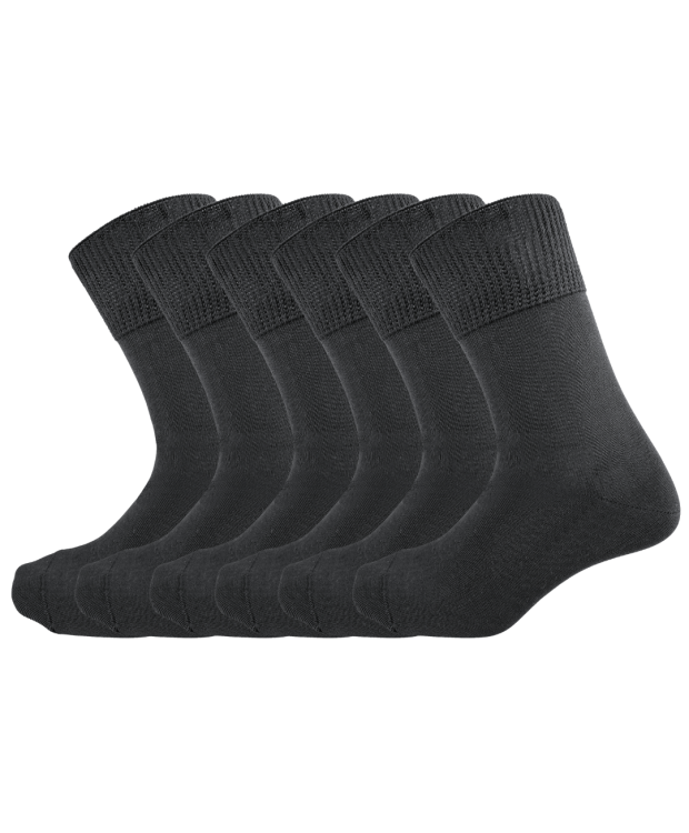 Kilde® Comfort & Diabetes, 6pak bomulds ankelstrømper i mørkegrå. Unisex