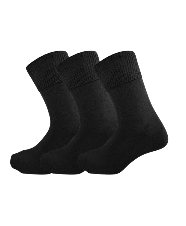 Kilde® Comfort & Diabetes, 3pak bomulds ankelstrømper i sort. Unisex