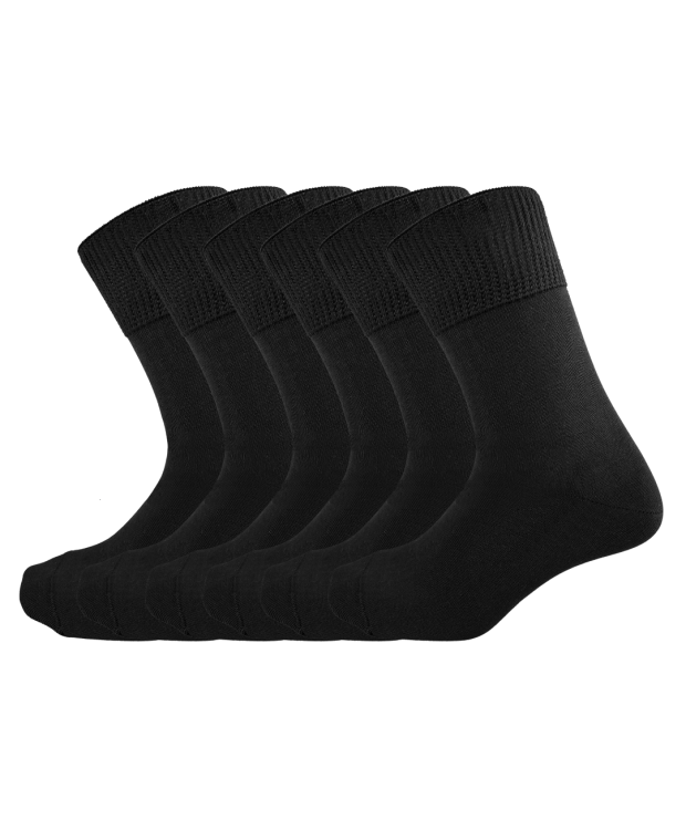 Kilde® Comfort & Diabetes, 6pak bomulds ankelstrømper i sort. Unisex