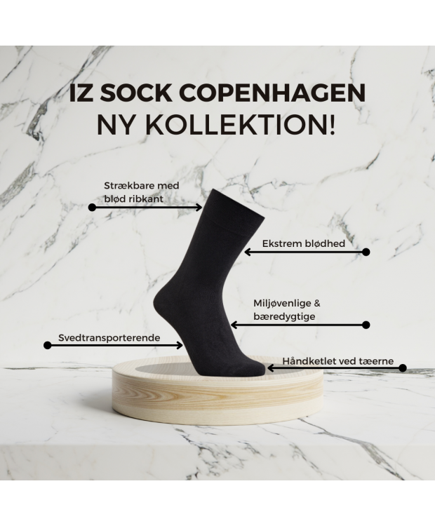 Iz sock 3pak Copenhagen premium bambusstrømper i sort | Ultra Soft billede 3