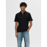 Selected Homme polo t-shirt med lynlås i sort til herre