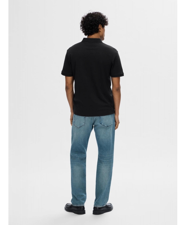 Selected Homme polo t-shirt med lynlås i sort til herre billede 3