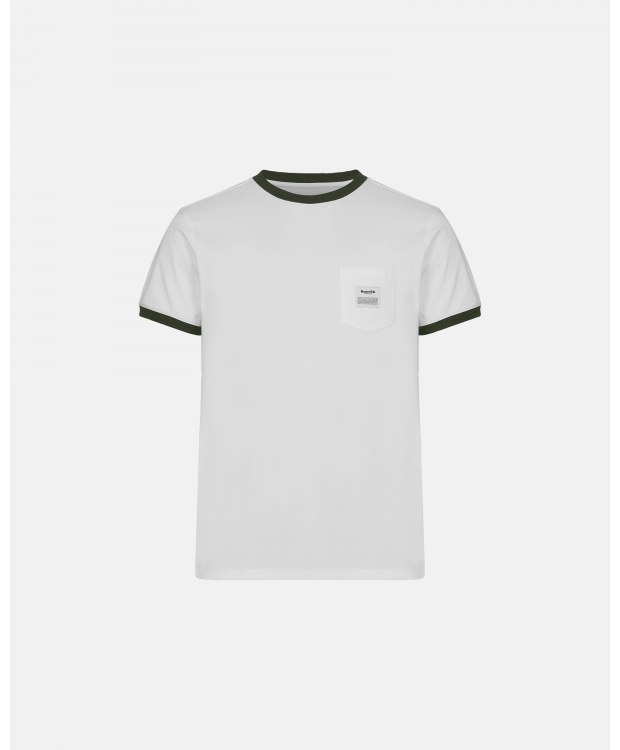 RESTERÖDS økologisk bomuld retro t-shirt m. logo i hvid/sort til herre
